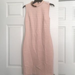 Jeweled collar blush pink dress